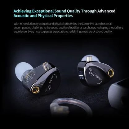 KZ Castor PRO Wired In-Ear Earphones Dynamic Drivers High-End Tunable Earphones HIFI Sound IEM Bass Headphones Gaming Headset