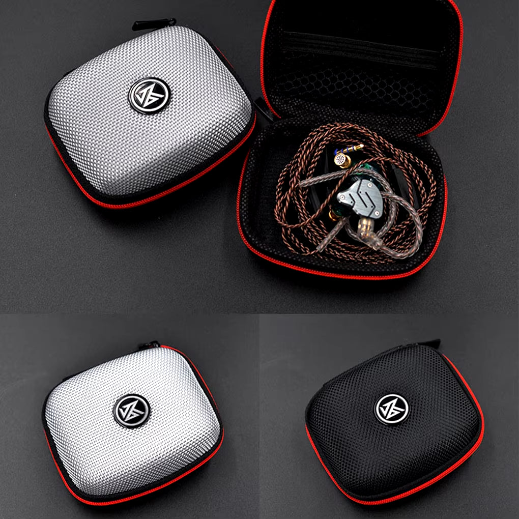 KZ Case Earphone Box Bluetooth Headset Case Square Portable Compression Headset Storage Case EVA Zipper Bag with Logo