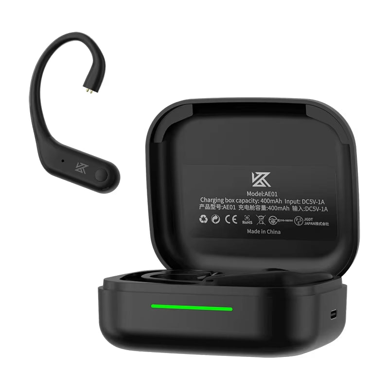 NEW KZ AE01 Bluetooth-Compatible 5.4 Wireless Upgrade Cable HIFI Wireless Ear Hook with Charging Case C PIN Connector