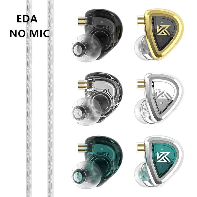 KZ EDA Bass/Balanced/Hi-Res Earbuds in Ear Earphones 3 Pairs HIFI Headset Monitor Sport Noise Cancelling IEM KZ ZEX PRO EDC EDS