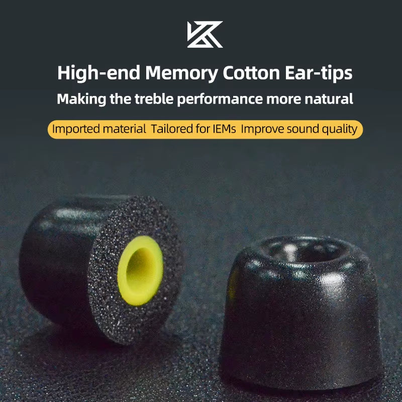 KZ High-End Memory Cotton Ear-Tips Ear Plugs Earphones in Ear Monitor Wired Headphones Noise Isolating Ear Pads Original Headset