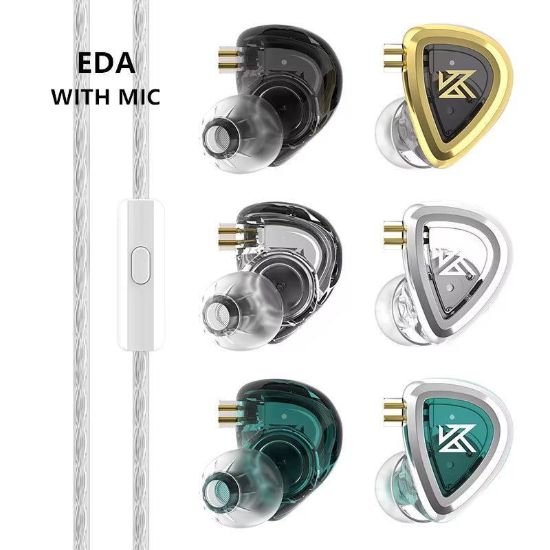 KZ EDA Bass/Balanced/Hi-Res Earbuds in Ear Earphones 3 Pairs HIFI Headset Monitor Sport Noise Cancelling IEM KZ ZEX PRO EDC EDS