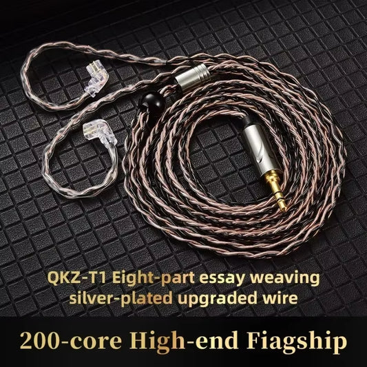 QKZ T1 8 Core TC Silver Plated Hifi Earphone Update Cable Mmcx/2Pin Connector Use for QKZ ZXN ZXT ZXD ZX2 ZAX2 ZX1 ZX3