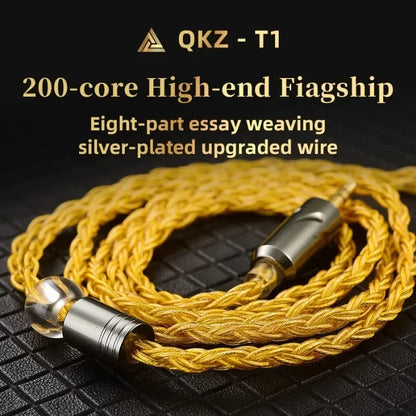 QKZ T1 8 Core TC Silver Plated Hifi Earphone Update Cable Mmcx/2Pin Connector Use for QKZ ZXN ZXT ZXD ZX2 ZAX2 ZX1 ZX3