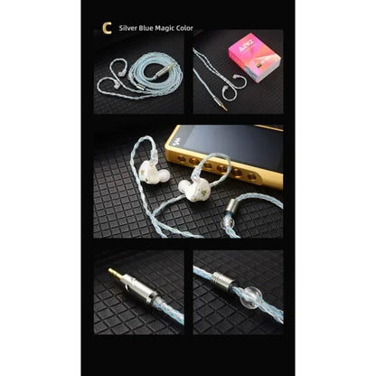 QKZ T1 8 Core TC Silver Plated Hifi Earphone Update Cable Mmcx/2Pin Connector Use for QKZ ZXN ZXT ZXD ZX2 ZAX2 ZX1 ZX3