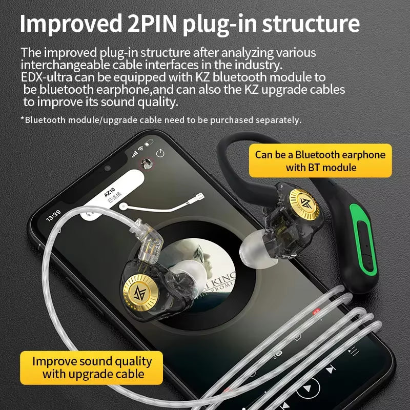 KZ EDX Ultra Hifi Dynamic In-Ear Earphone Music Sport Game Noise Cancelling Headset Replaceable Cable EDC ZSN ZS10PRO ZSX EDXPRO